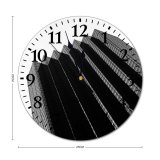 yanfind Fashion PVC Wall Clock Architectural Design Architecture Building Construction Daylight Futuristic Glass Items Shot Mute Suitable Kitchen Bedroom Decorate Living Room