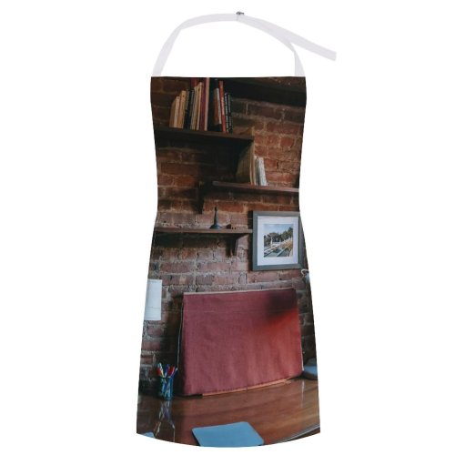 yanfind Custom aprons Aged Ancient Architecture Bookshelf Brick Wall Classic Cozy Creative Daylight Decor Decoration white white-style1 70×80cm