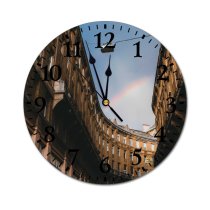 yanfind Fashion PVC Wall Clock Admire Aged Alley Ancient Anker Street Architecture Attract Sky Budapest Building City Mute Suitable Kitchen Bedroom Decorate Living Room