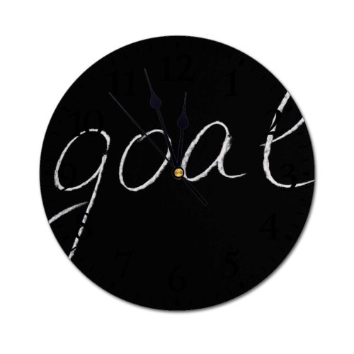yanfind Fashion PVC Wall Clock Accomplish Achieve Alphabet Ambition Aspiration Attain Blackboard Chalk Board Chalkboard Conceptual Mute Suitable Kitchen Bedroom Decorate Living Room