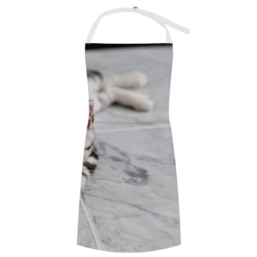 yanfind Custom aprons Adorable Baby Beautiful Calm Cat Face Cat's Eyes Cats Cute Fur white white-style1 70×80cm