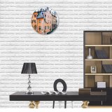 yanfind Fashion PVC Wall Clock Accommodation Aged Architecture Area Building City Cloudless Cobblestone Condominium Corner Daylight Daytime Mute Suitable Kitchen Bedroom Decorate Living Room