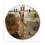 yanfind Fashion PVC Wall Clock Adorable Affection Anonymous Backlit Care Carry Creature Cuddle Cute Dog Mute Suitable Kitchen Bedroom Decorate Living Room