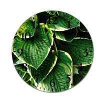 yanfind Fashion PVC Wall Clock Botanical Botany Foliage Freshness Greenery Growth Leaves Plant Plants Veins Mute Suitable Kitchen Bedroom Decorate Living Room