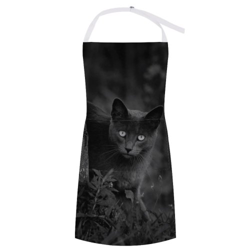 yanfind Custom aprons Adorable Attention Attentive Blurred Bw Calm Cat Countryside Creature Curious Cute Daylight white white-style1 70×80cm