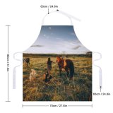 yanfind Custom aprons Adolescent Anonymous Cattle Cow Dog Equine Evening Faceless Farm Farmland Fauna Field white white-style1 70×80cm