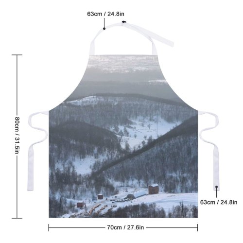 yanfind Custom aprons Mountains Landscape Winter Snow Hills Trees white white-style1 70×80cm