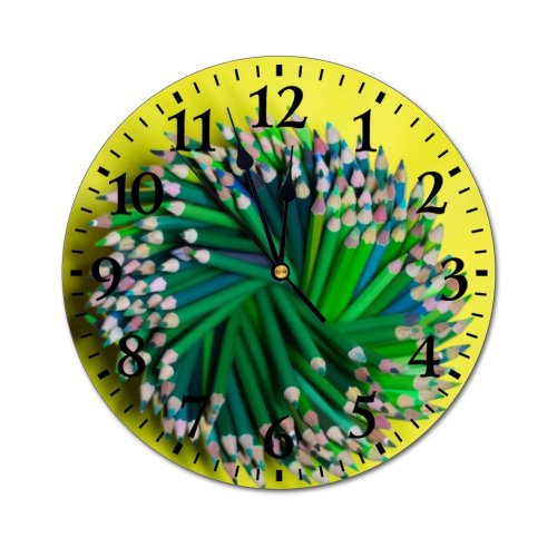 yanfind Fashion PVC Wall Clock Art Abstract Design Creativity Decoration Rainbow Coloring Artistic Vibrant Motley Disjunct Mute Suitable Kitchen Bedroom Decorate Living Room