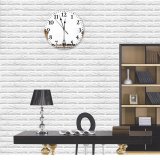 yanfind Fashion PVC Wall Clock Aged Arch Architecture Attract Building Capital Center City Classic Column Contemporary Crowd Mute Suitable Kitchen Bedroom Decorate Living Room