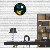 yanfind Fashion PVC Wall Clock Aged Architecture Artificial Beam Building City Colorful Construction Door Dusk Entrance Evening Mute Suitable Kitchen Bedroom Decorate Living Room