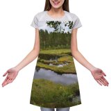 yanfind Custom aprons Norway Norwegian Norge Nordic Drammen Landscape Forest Wood Woodland Forested Wetland Swampy white-style1 70×80cm