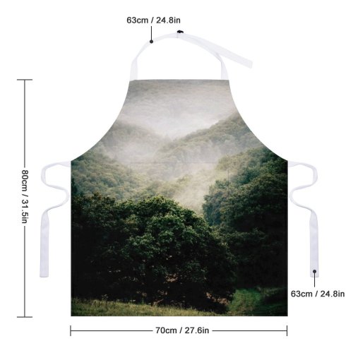 yanfind Custom aprons Mist Misty Mountains Hill Hills Landscape Morning Summer Europe Enviroment Fog white-style1 70×80cm