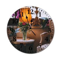 yanfind Fashion PVC Wall Clock Armchair Aroma Arrangement Bloom Botany Candlestick Classic Comfort Cozy Creative Curtain Mute Suitable Kitchen Bedroom Decorate Living Room