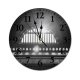 yanfind Fashion PVC Wall Clock Arched Architecture Attract Bas Relief Building Bw Ceiling Classic Construction Daylight Daytime Mute Suitable Kitchen Bedroom Decorate Living Room