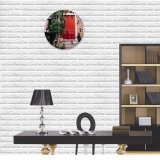 yanfind Fashion PVC Wall Clock Aged Apartment Architecture Brick Building Colorful Construction Contemporary Daytime Decor Decoration Design Mute Suitable Kitchen Bedroom Decorate Living Room