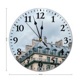 yanfind Fashion PVC Wall Clock Accommodation Aged Architecture Balcony Building City Cityscape Cloudy Complex Condominium Construction Daytime Mute Suitable Kitchen Bedroom Decorate Living Room