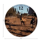 yanfind Fashion PVC Wall Clock Active Anonymous Casual Crop Daytime Desert Dog Dry Energy Time Friend Mute Suitable Kitchen Bedroom Decorate Living Room
