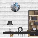 yanfind Fashion PVC Wall Clock Accommodation Apartment Architecture Area Sky Building City Cloudy Commerce Construction Contemporary Daylight Mute Suitable Kitchen Bedroom Decorate Living Room