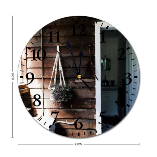 yanfind Fashion PVC Wall Clock Clean Construction Cozy Decor Decoration Design Detail Door Dwell Empty Flower Mute Suitable Kitchen Bedroom Decorate Living Room