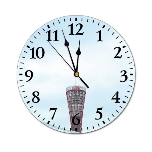 yanfind Fashion PVC Wall Clock Art Attract Central City Cloudy Construction Contemporary Design Destination Detail Development Engineering Mute Suitable Kitchen Bedroom Decorate Living Room