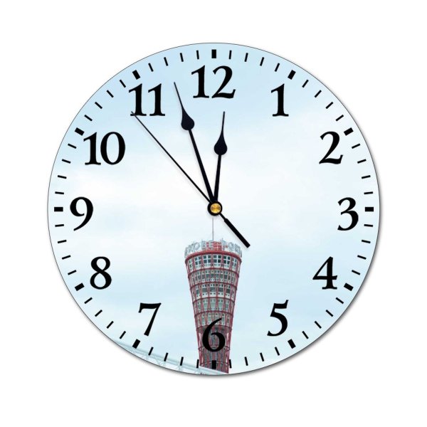 yanfind Fashion PVC Wall Clock Art Attract Central City Cloudy Construction Contemporary Design Destination Detail Development Engineering Mute Suitable Kitchen Bedroom Decorate Living Room
