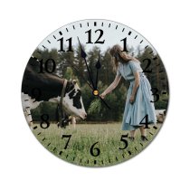 yanfind Fashion PVC Wall Clock Beautiful Carefree Cattle Cow Dairy Dress Farm Farmland Female Field Flock Mute Suitable Kitchen Bedroom Decorate Living Room