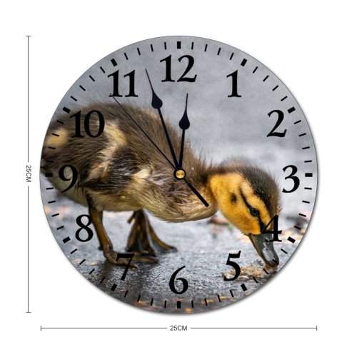 yanfind Fashion PVC Wall Clock Adorable Aqua Asphalt Avian Beak Bird Calm Cute Duckling Ecology Feather Feed Mute Suitable Kitchen Bedroom Decorate Living Room