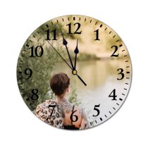yanfind Fashion PVC Wall Clock Admire Alone Anonymous Blurred Calm Contemplate Daytime Energy Faceless Female Grow Mute Suitable Kitchen Bedroom Decorate Living Room