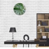 yanfind Fashion PVC Wall Clock Botanical Leaves Lines Macro Plant Plants Texture Tropical Mute Suitable Kitchen Bedroom Decorate Living Room