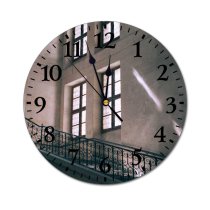 yanfind Fashion PVC Wall Clock Aged Architecture Balustrade Banister Building Classic Decor Decoration Decorative Empty From Below Mute Suitable Kitchen Bedroom Decorate Living Room