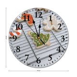 yanfind Fashion PVC Wall Clock Aroma Assorted Baked Blurred Candy Cane Celebrate Christmas Colorful Cookie Cooling Creative Mute Suitable Kitchen Bedroom Decorate Living Room