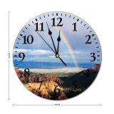 yanfind Fashion PVC Wall Clock Arid Bryce Canyon Clouds Dawn Daylight Desert Double Rainbow Dry Erosion Evening Mute Suitable Kitchen Bedroom Decorate Living Room
