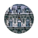 yanfind Fashion PVC Wall Clock Aged Ancient Arched Architecture Art Attic Attract Building Classic Construction Daytime Mute Suitable Kitchen Bedroom Decorate Living Room