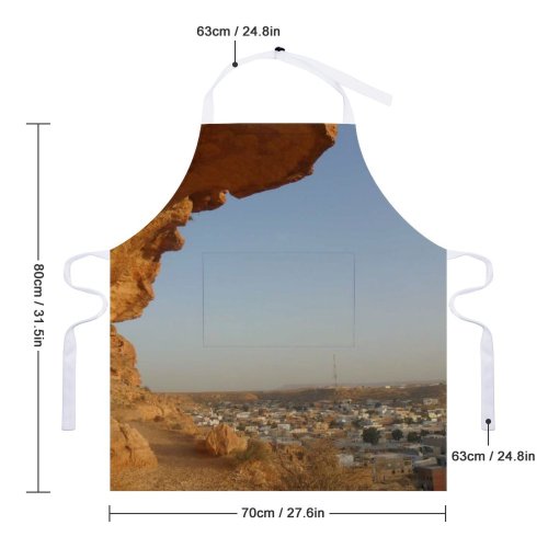 yanfind Custom aprons Mountainous Rock Rocky Cliff Landscape Town Construction Architecture white-style1 70×80cm