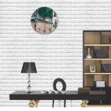 yanfind Fashion PVC Wall Clock Abandoned Aged Architecture Brick Building City Crack Daytime Destination Empty Exterior Facade Mute Suitable Kitchen Bedroom Decorate Living Room