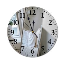 yanfind Fashion PVC Wall Clock Assorted Bed Bedroom Comfort Comfortable Cozy Creased Creative Crumpled Curtain Cushion Mute Suitable Kitchen Bedroom Decorate Living Room
