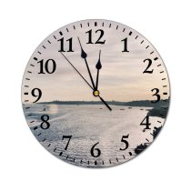 yanfind Fashion PVC Wall Clock Boats City Cityscape Istanbul Ocean Sea Sky Mute Suitable Kitchen Bedroom Decorate Living Room