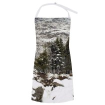 yanfind Custom aprons Snow Himalayas Hills Winter Trees Pine Rocks Landscape Frozen white white-style1 70×80cm