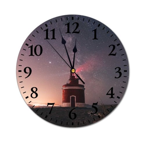 yanfind Fashion PVC Wall Clock Architecture Building Calm Castle Construction Dark Distance Dusk Evening Fortress Mute Suitable Kitchen Bedroom Decorate Living Room