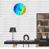 yanfind Fashion PVC Wall Clock Art Abstract Design Creativity Decoration Shining Rainbow Artistic Futuristic Contemporary Mute Suitable Kitchen Bedroom Decorate Living Room