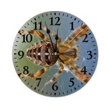 yanfind Fashion PVC Wall Clock Arachnid Closeup Insect Insects Legs Macro Web Wolf Mute Suitable Kitchen Bedroom Decorate Living Room
