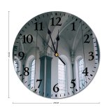 yanfind Fashion PVC Wall Clock Aged Arch Arched Architecture Attract Baroque Basilica Belief Building Cathedral Catholic Ceiling Mute Suitable Kitchen Bedroom Decorate Living Room