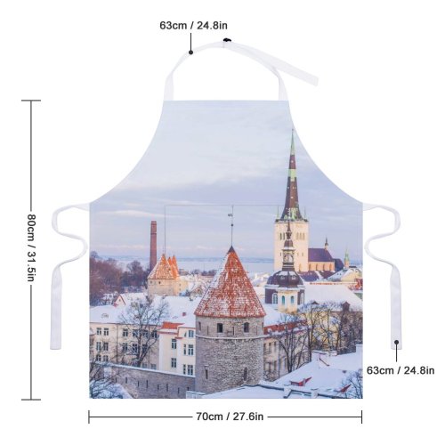 yanfind Custom aprons Architecture Buildings Castle Cathedral Church City Gothic Snow Town Winter white white-style1 70×80cm