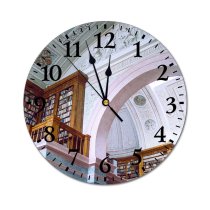 yanfind Fashion PVC Wall Clock Aged Arch Architecture Art Artwork Assorted Bas Relief Bookcase Bookshelf Building Ceiling Mute Suitable Kitchen Bedroom Decorate Living Room