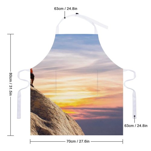 yanfind Custom aprons Accomplishment Action Adventure Brave Challenge Climb Climber Climbing Courage Daylight Determination Difficult white white-style1 70×80cm