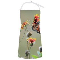 yanfind Custom aprons Monarch Butterfly Flower Summer Wild Insect white white-style1 70×80cm