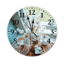 yanfind Fashion PVC Wall Clock Aroma Arrangement Bloom Blurred Board Bouquet Bud Bunch Candle Colorful Creative Mute Suitable Kitchen Bedroom Decorate Living Room