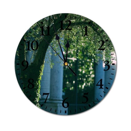 yanfind Fashion PVC Wall Clock Aged Ancient Architecture Beauty Big Botany Branch Building Calm Castle Classic Column Mute Suitable Kitchen Bedroom Decorate Living Room