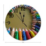 yanfind Fashion PVC Wall Clock Art Materials Artistic Colorful Heart Multicolor Rainbow Wood Mute Suitable Kitchen Bedroom Decorate Living Room