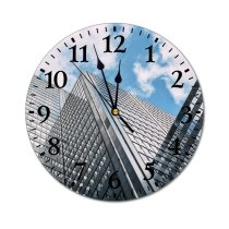 yanfind Fashion PVC Wall Clock Accommodation Apartment Architecture Area Sky Building City Cloudy Commerce Construction Contemporary Daylight Mute Suitable Kitchen Bedroom Decorate Living Room